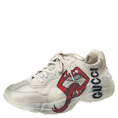 gucci rhyton distressed|Gucci rhyton mouth print.